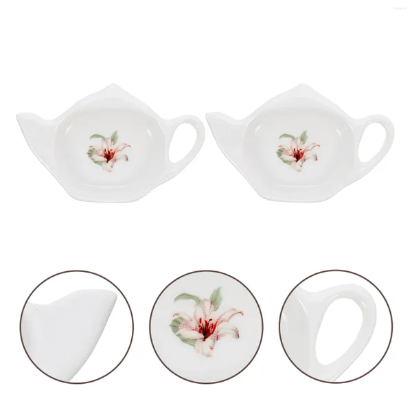 Plateaux de thé 2 pcs Sac Saucer Dessert Couvoies Couvrettes Rangers Reste les détenteurs de céramique Voyage délicat