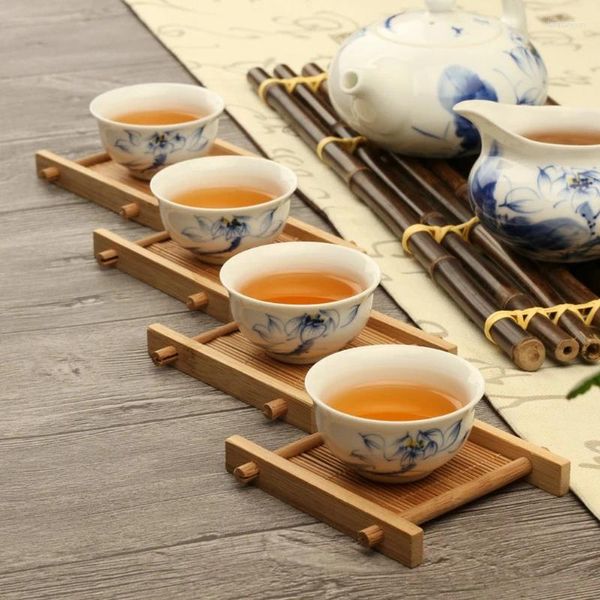 Trays à thé 2024 Bambou Solid Wood Tray Drain tasse tasse de théière Time Terre Bâftre