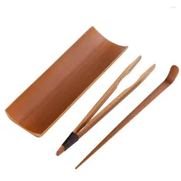 Bandejas de té 3 uds conjunto de bambú accesorios Kit de herramientas de fabricación ceremonia práctica suministros de té elegantes para