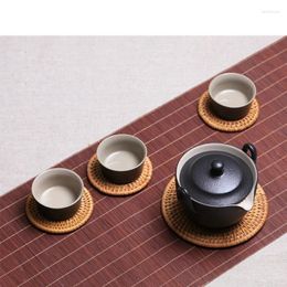 Plateaux de thé 6pcs Creative Round Drink Coasters pour accessoires