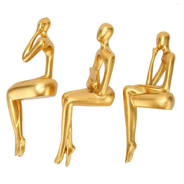 Bandejas de té La estatua abstracta mejora el sentido de sentido artístico Figurine Gold para estantería