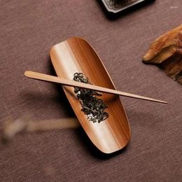 Plateaux de thé en bambou en trois pièces de cérémonie d'appréciation des accessoires de lotus serviette