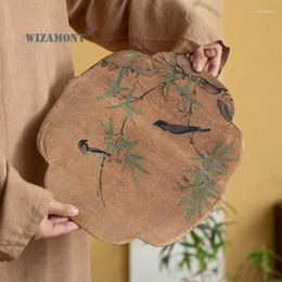 Plateaux de thé oiseau chant des fleurs de bégonia begonia Cérémonie imperméable chinois Tissu de tissu de rechange tapis drapeau de table