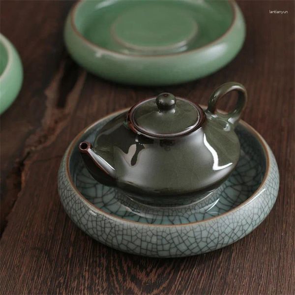 Bandejas de té China Bandeja de cerámica Bandeja de té de cola de agua japonesa Matería de porcelana antigua 1pc