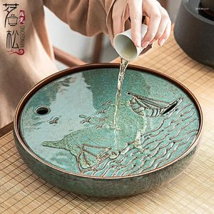 Plateaux de thé Chinois Tray en céramique ménage rond de stockage d'eau rond