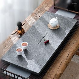 Plateaux de thé Chinois Plateau complet pour le kungfu ensemble noir en pierre de bateau d'eau épuisant la sortie lourde table multi-taille