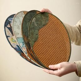 Plateaux de thé chinois rattan mat zen rétro sec pour table tabrière