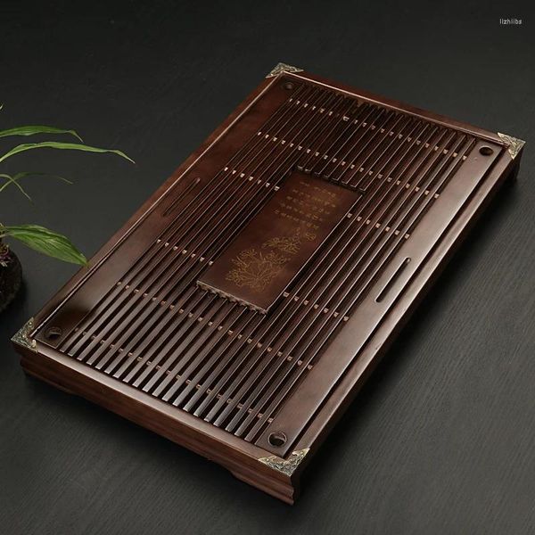 Plateaux à thé chinois en bois massif, ensemble de service à thé, Table à découper, Type tiroir, planche de drainage, décoration de maison Vintage