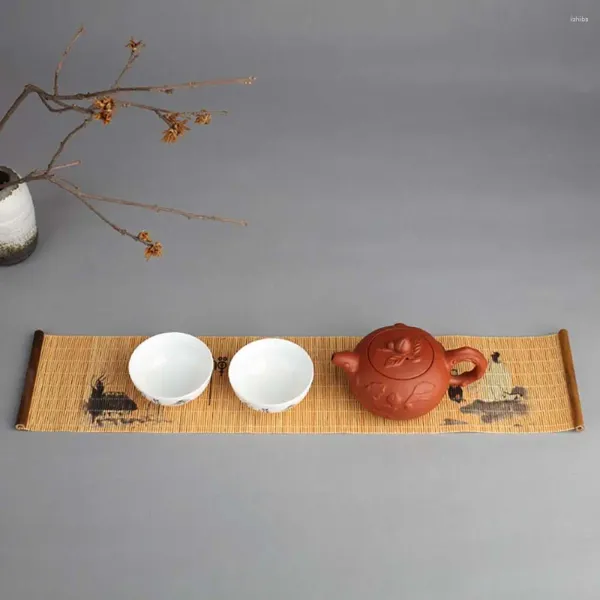 Plateaux de thé rideau nature imperméable table coureur n1n décoration cadeau de décoration de plateau de plateau de cérémonie accessoires