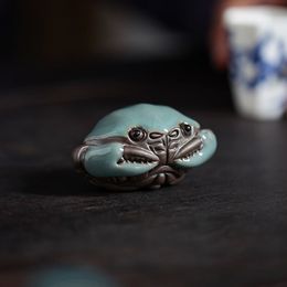 Plateaux à thé four Ge pièces ouvertes, animal de compagnie peut élever un crabe poilu, petit jeu, ornement fait à la main, accessoires de cérémonie 230901