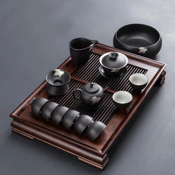Plateaux de thé gongfu japonais serving plateau de luxe de luxe cuisine drip chaban vintage bandeja bambu décoration sur table