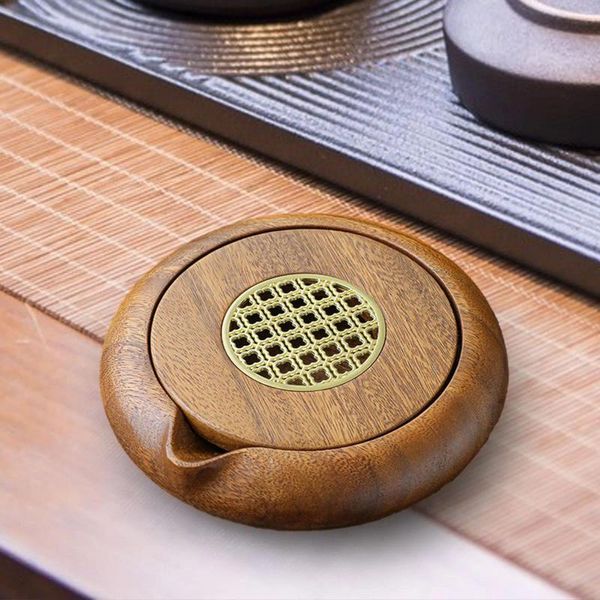 Bandejas para té Gongfu, bandeja para servir, caja de mesa, superficie lisa multifuncional, plataforma de remojo en seco para el hogar, decoración pequeña de madera maciza para el hogar