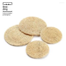 Plateaux à thé de style japonais faits à la main en luffa naturel éponge pot tapis ensemble de base cérémonie