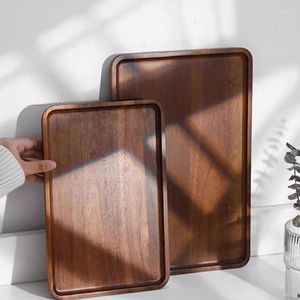Tea Trays Kitchen Gadget Coffeeware Teaware Plate Office Vintage Bamboo Tray Nordic Houten Bandeja de Madera Cup -accessoires