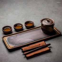 Bandejas de té Luwu Table de cerámica Accesorios de bandejas hechas a mano