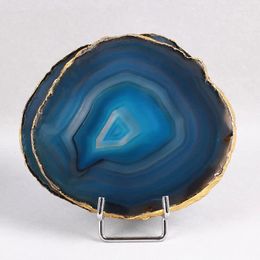 Bandejas de té Agata Natural Slab Geode Slice Crystal Mineral Healing Decoración de colección de piedra de alta calidad para el hogar DIY