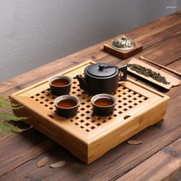 Vassoi da tè Vassoio in bambù naturale Tavolo da cerimonia cinese Set fatto a mano Teiera Ambiente artigianale