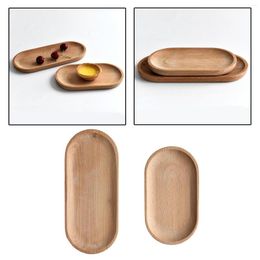 Plateaux à thé, assiette de table de service ovale en bois