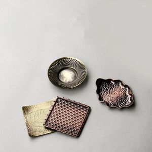 Pays à thé Pinny Style de style japonais Mat de coupe en métal vintage Accessoires de décoration de table de table de haute qualité cérémonie de haute qualité