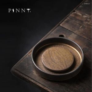 Trays à thé Pinny rétro en céramique Gold Glaze Tobets Trivets Japony Style Tray Pigmented Crafts