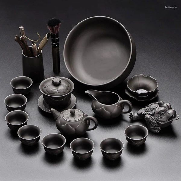 Plateaux de thé Porcelain Cup Gongfu Set Chinois Portable Portable Automatique Gaiwan Céramique Materos Yerba Mate Jingdezhen