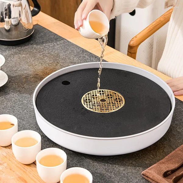 Bandejas para té, Bandeja redonda para té, utensilio De cocina moderno, plato De café De Madera para el hogar, plato, Bandeja De Madera, accesorios De oficina