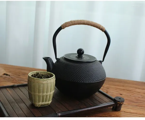 Plateaux de thé panier de bambou naturel en bambou à la main de rangement à la main
