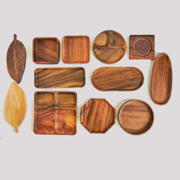 Plateaux de thé South American Nut Nut Plate en bois japonais fruits nordiques chinois Snack Inventory Heart