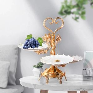 Theebladen gelaagd Cupcake Stand Ceramics Multi Layer Fruit Plate voor Cake Home