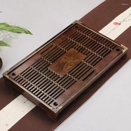 Plateaux de thé Chalibède en bois Drainage de stockage d'eau Ensemble d'outils chinois Tableau de planche de tiroir