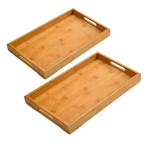 Plateaux à thé plateau en bois rectangulaire solide solide eau tasse de pain en bois japonais assiette