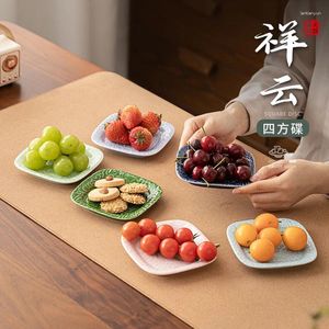 Theebladen xiangyun vierkante schotel Chinees keramische cakeblade tafeltafel mini dim sum bord gedroogd fruit sojasaus
