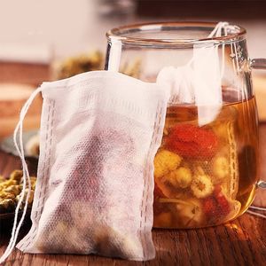 Bolsas de té de 5.5 x 7cm Grado de alimentos Bolsas de té de perfume vacío Infusor con papel de filtro de sellado de curación para hierbas té suelto bolsas de te