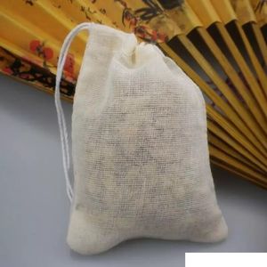 Theezakjes lege zakken met touwsoepzakken katoenen filtertas voor kruid losse thee geen bleekmiddel