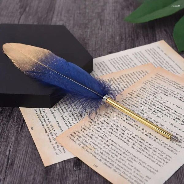 Supplis de bureau de cadeau d'enseignant écrivant la papeterie Siging Pen Roller Ball Neutral Gel Feather Ballpoint