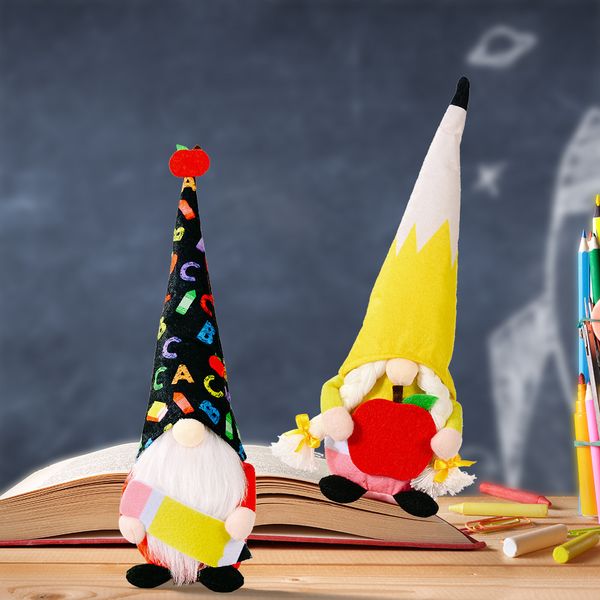 Suministros para fiestas de regalo para profesores, gnomos de vuelta a Apple Pencil, muñecos de peluche de estudiantes, decoración de fin de año escolar, w-00764 de graduación