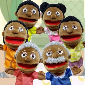 Juguete de mano de enseñanza Piel negra Juguetes de peluche para padres e hijos Muñecas para dedos Marionetas para dedos Marioneta de mano Marioneta de mano de felpa 240321