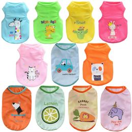 Teacup T-shirts pour chiens de compagnie, vêtements pour chiens imprimés mignons, gilet en tissu Lce pour petits chiens et chats, vêtements pour chiots sans manches pour Chihuahua Yorkie bleu jaune 3XS I0329