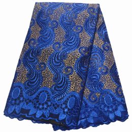 teal kant stof 2019 hoge kwaliteit kant nigeriaanse stof voor vrouwen jurk afrikaanse tule met stenen 5yards per piece245y
