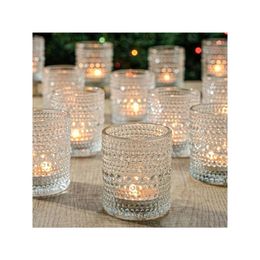 Tealight -kandelaars voor bruiloft Decor Geschenk Decoratie Clear Childrens Birthday Candles and Accessoires 36 Holder Jar 240506