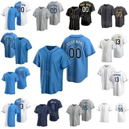 Team Baseball 15 Josh Lowe Jersey 55 Luke Raley 14 Christian Bethancourt 6 Taylor Walls 21 Francisco Mejia 13 Manuel Margot Cool Base Broderie Homme Enfants Femme G-M