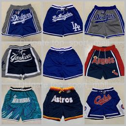 Team Baseball Shorts Don gewoon Sport Wear -broek met pocket zipper Sweatpant Blue White Black Men Ed High Quality