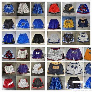 Shorts de basket-ball d'équipe Just Don Retro Wear Sport Pant avec Pocket Zipper Pantals Hip Pop White Purple Red Yellow Bleu noir