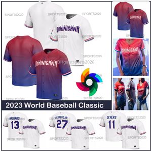 Equipo República Dominicana 2023 Clásico Mundial de Béisbol Hombres Jersey WBC Robinson Cano Vladimir Guerrero Jr. Manny Machado 22 Juan Soto Julio Rodríguez Jeremy