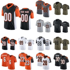 Team Football 23 Dax Hill Jersey Enfants Homme Femme 21 Mike Hilton 33 Nick Scott 27 Battle 89 Drew Sample 6 Jake Browning 30 Chase Brown 28 Joe Mixon Retournez l'horloge