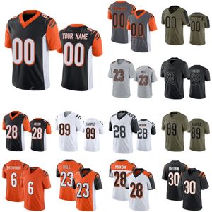 Team Football 23 Dax Hill Jerseys Enfants Homme Femme 21 Mike Hilton 33 Nick Scott 27 Battle 89 Drew Sample 6 Jake Browning 30 Chase Brown 28 Joe Mixon Retournez l'horloge