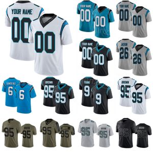 Equipo de fútbol 26 Donte Jackson Jerseys Niños Hombre Mujer 24 Vonn Bell 95 Derrick Brown 17 DJ Chark Jr 9 Bryce Young 6 Miles Sanders 19 Adam Thielen Olive Saludo al servicio