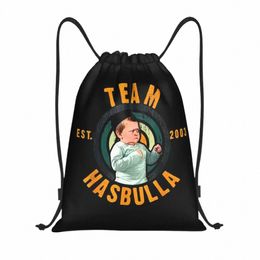Équipe Hasbulla Hasbullah Fight Meme TrawString Sackepack Women Men Sport Gym Sackpack Boutique pliable Sac Sac S0BD #