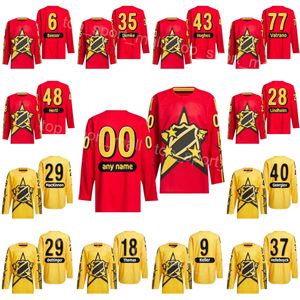 Team Hockey 2024 All-Star 98 Connor Bedard Jersey 77 Frank Vatrano 9 Clayton Keller 28 Elias Lindholm 40 Georgiev 8 Cale Makar 29 Nathan Kinnon 6 Brock Boeser