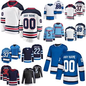 Team Hockey 37 Connor Hellebuyck Jersey 5 Brenden Dillon 36 Morgan Barron 88 Nate Schmidt 22 Mason Appleton 89 Sam Gagner 39 Colby Barlow Reverse Man Vrouw Jeugd